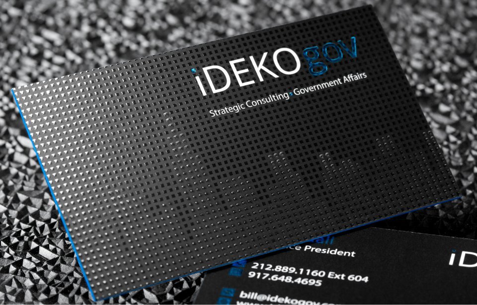Gold-foil business card sample